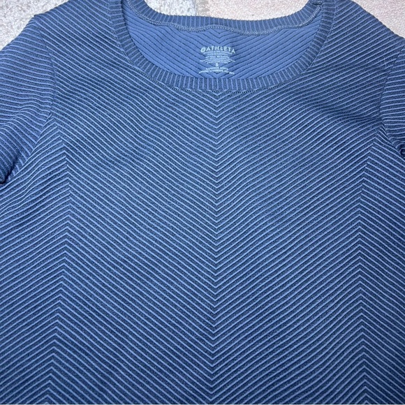 Athleta Long Sleeve Black Textured Ribbed Thumbhole Flurry Base Layer Top Small - Picture 2 of 6